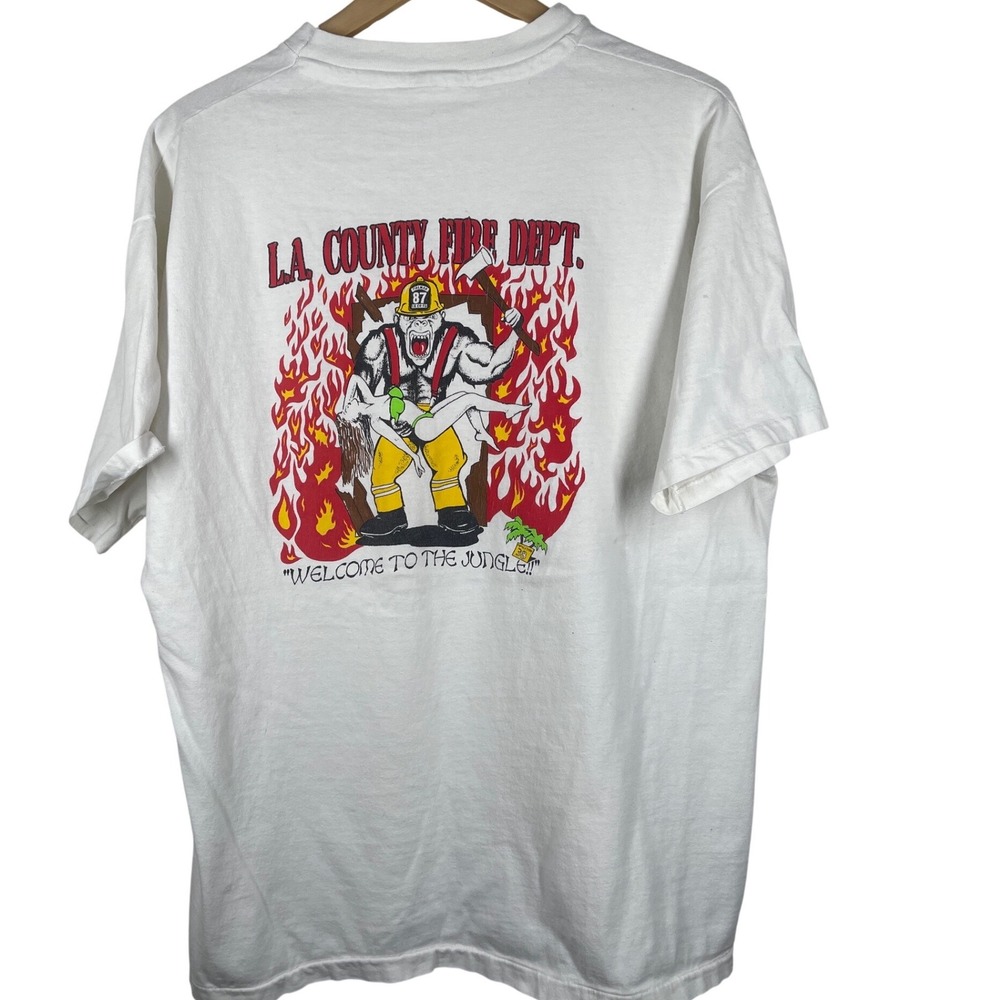 Vintage LA County Fire Dept Station 84 Welcome to the Jungle Gorilla  T-Shirt